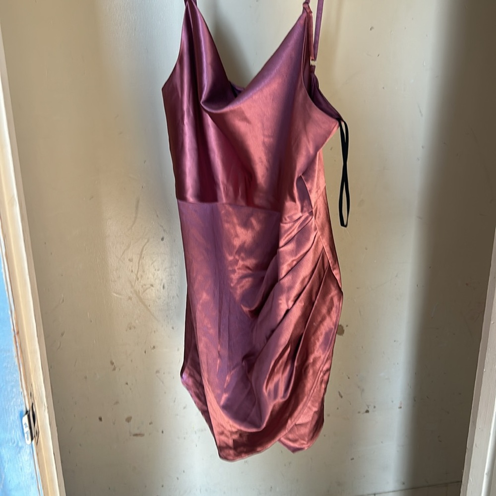 BCX dress size 15 98% polyester 3% spandex, SATIN ASYMMETRICAL SHEATH DRESS